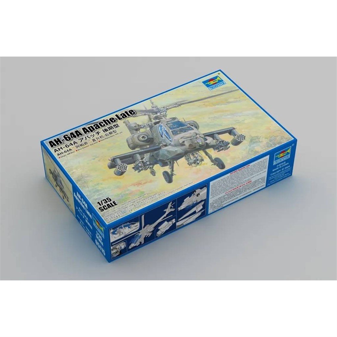 Trumpeter 05115 1/35 Ölçek, AH-64A Apache (Geç Dönem), Askeri Helikopter Plastik Model Kiti