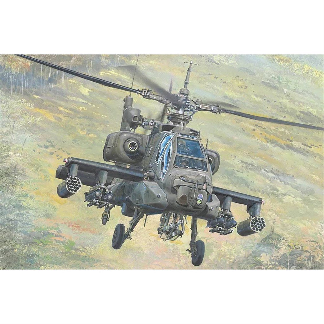 Trumpeter 05115 1/35 Ölçek, AH-64A Apache (Geç Dönem), Askeri Helikopter Plastik Model Kiti