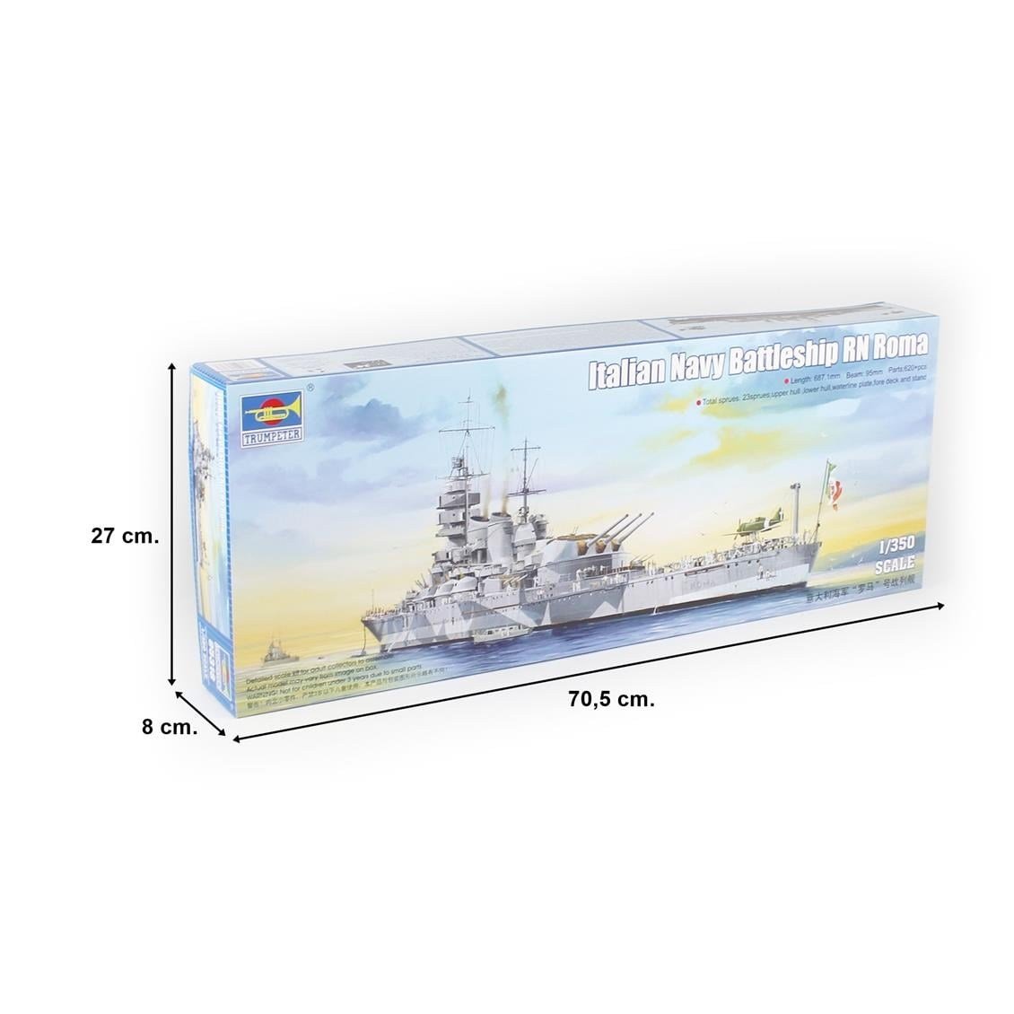 Trumpeter 05318 1/350 Ölçek, Italyan RN Roma Savaş Gemisi, Plastik Model Kiti