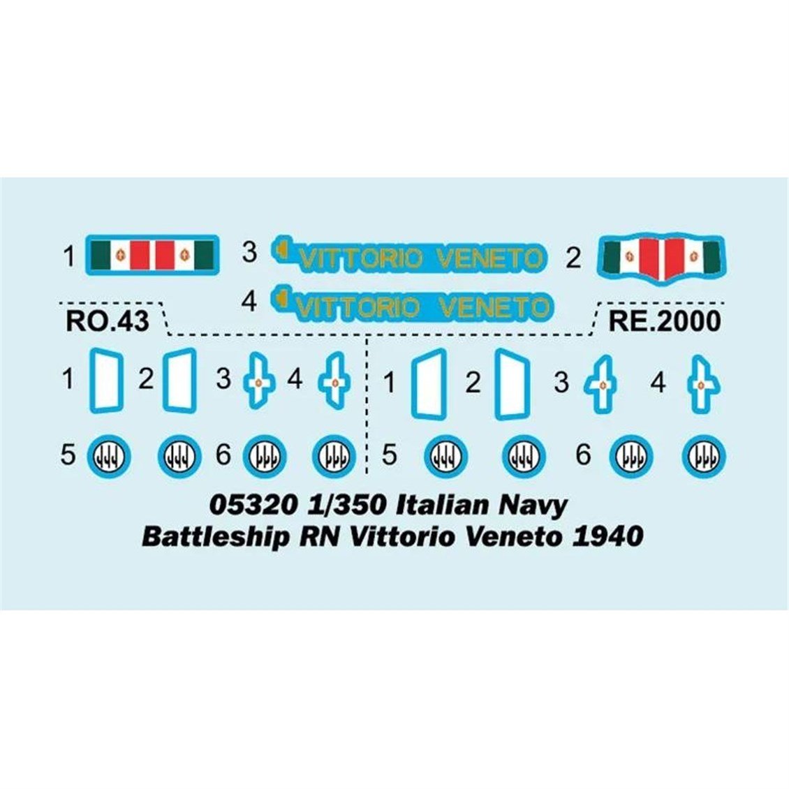 Trumpeter 05320 1/350 Ölçek, Italyan RN Vittorio Veneto 1940, Savaş Gemisi Plastik Model Kiti