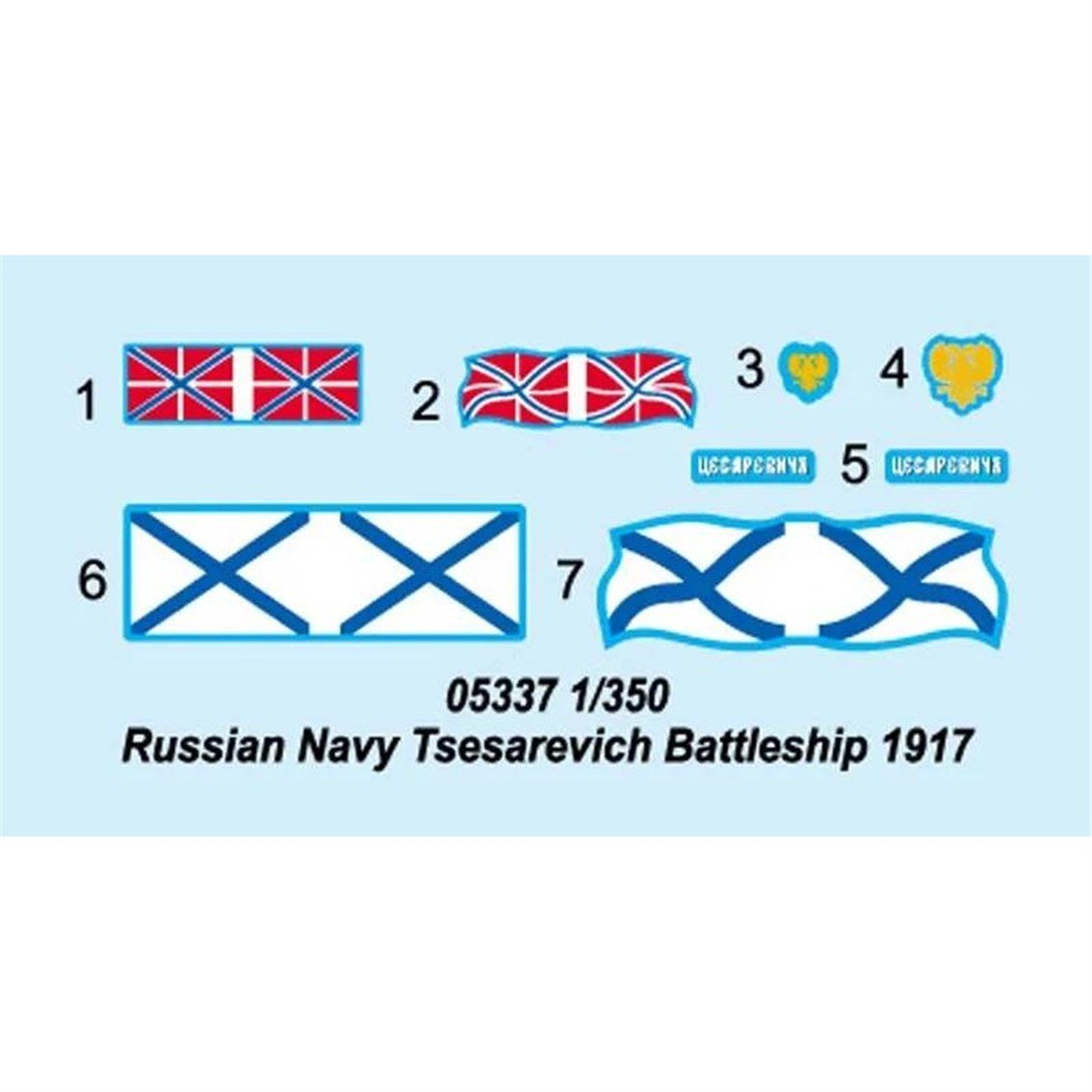 Trumpeter 05337 1/350 Ölçek, Rus Navy Tsesarevich 1917, Savaş Gemisi Plastik Model Kiti