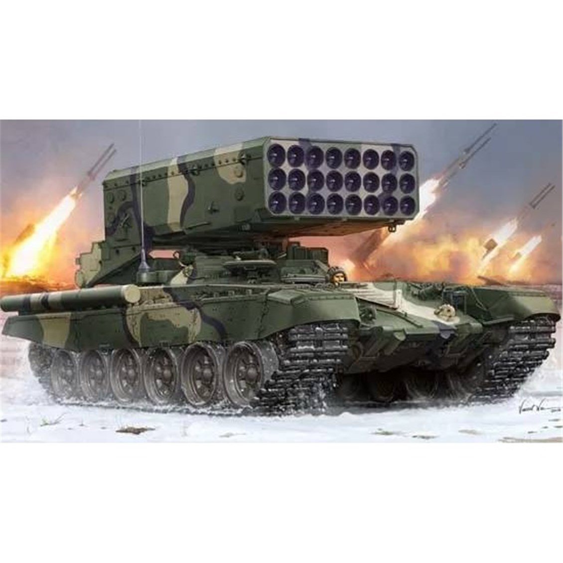Trumpeter 05582 1/35 Ölçek, Rus TOS-1A, Çoklu Roketatar Plastik Model Kiti