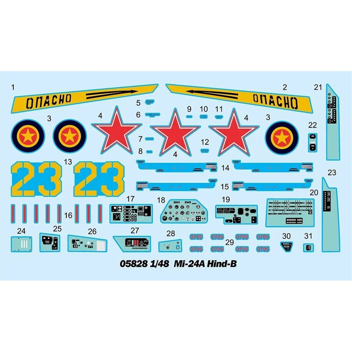 Trumpeter 05828 1/48 Ölçek, Mi-24A Hind-B, Askeri Helikopter Plastik Model Kiti