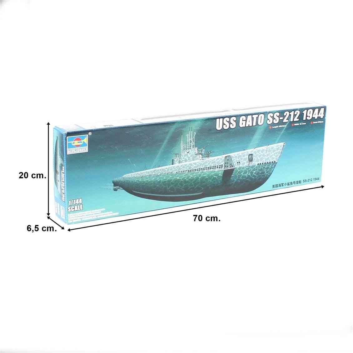 Trumpeter 05906 1/144 Ölçek, Sub.-GATO SS-212 1944 Denizaltı, Plastik Model Kiti