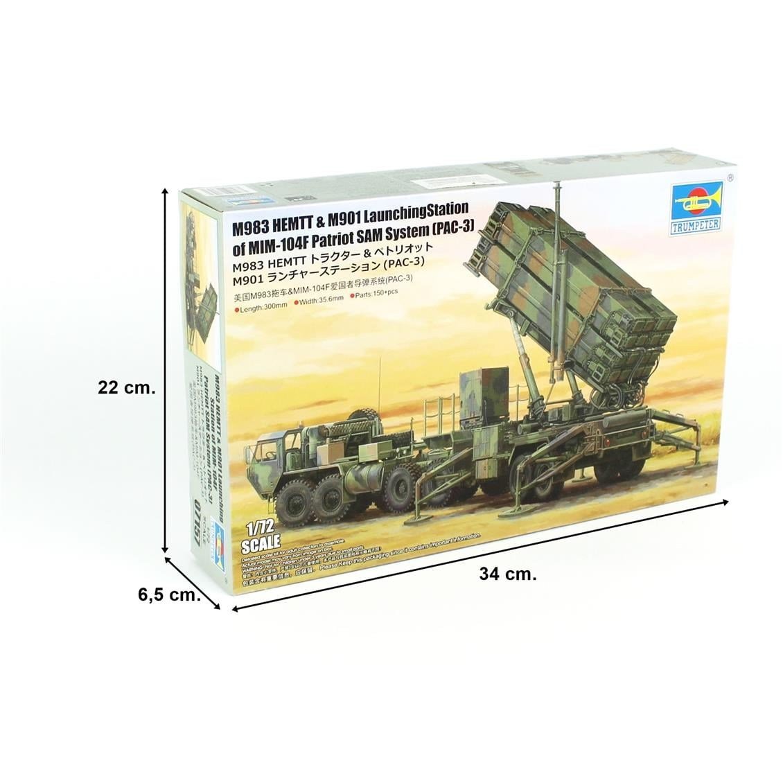 Trumpeter 07157 1/72 Ölçek, M983 HEMTT Çekici & M901 Füze Rampası ve MIM-104F Patriot SAM Füze Sistemi (PAC-3), Plastik Model K