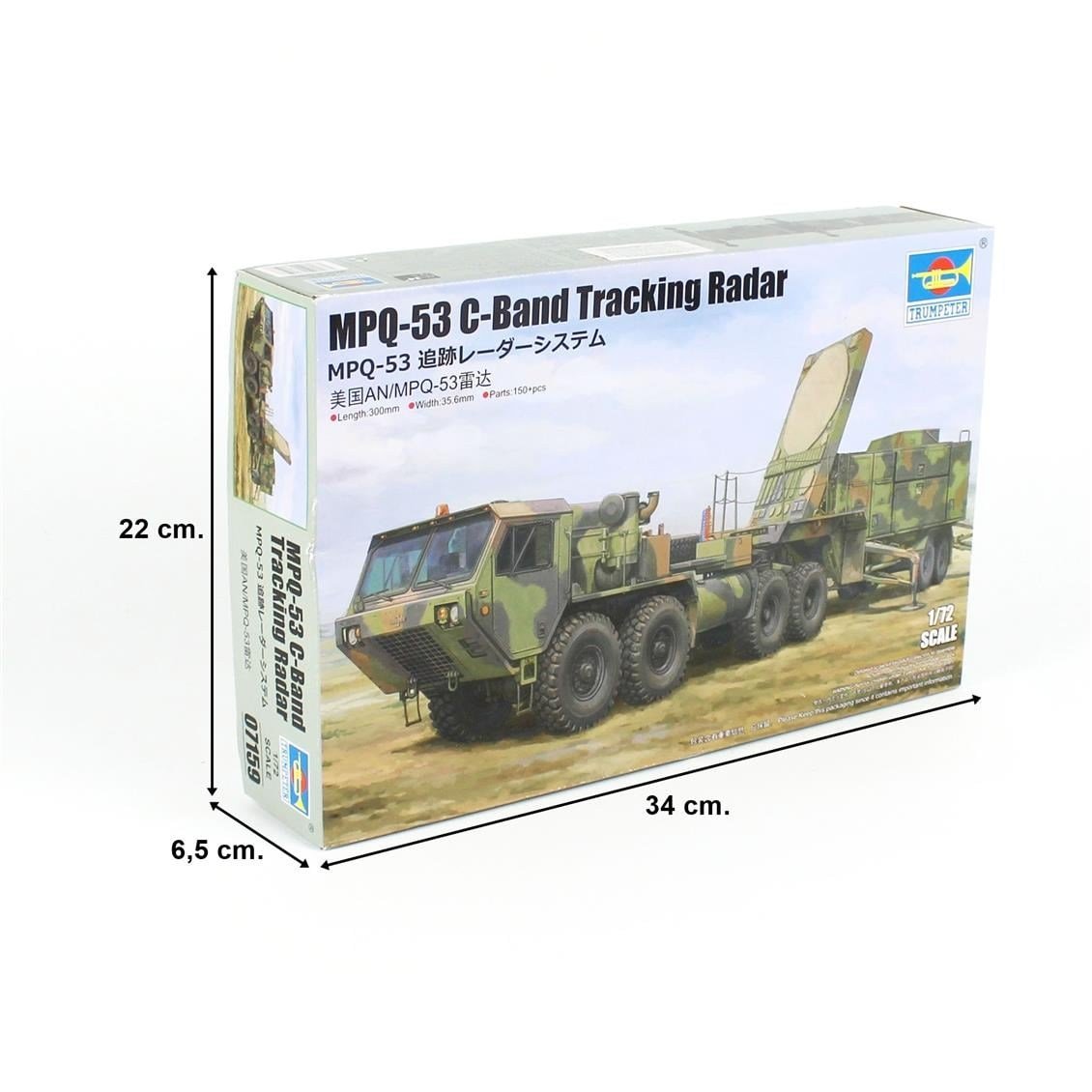 Trumpeter 07159 1/72 Ölçek, MPQ-53 C-Band Takip Radarı, Plastik Model Kiti