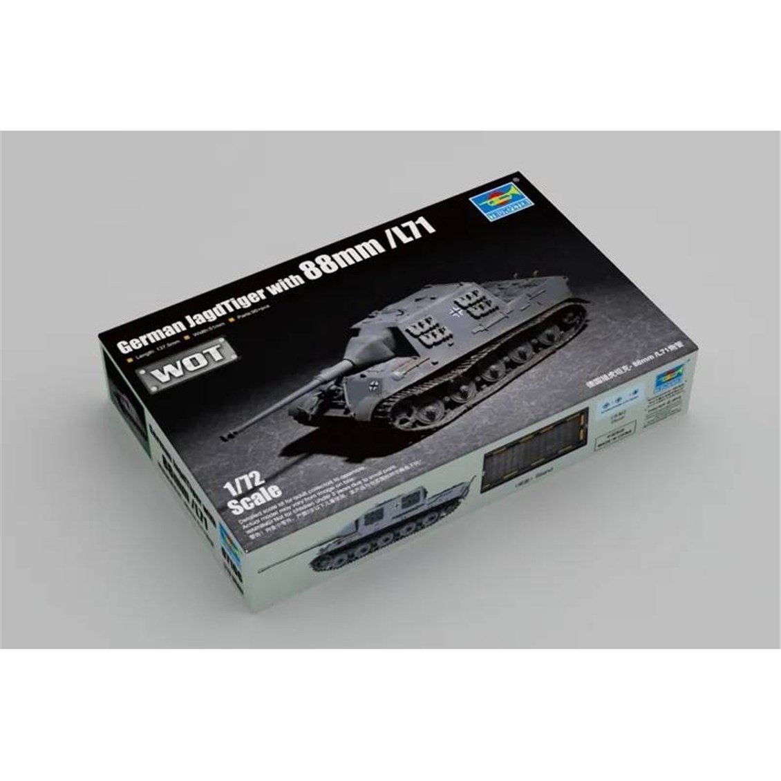 Trumpeter 07166 1/72 Ölçek, Alman JagdTiger ve 88mm /L71 Ana Muharebe Tankı, Plastik Model Kiti