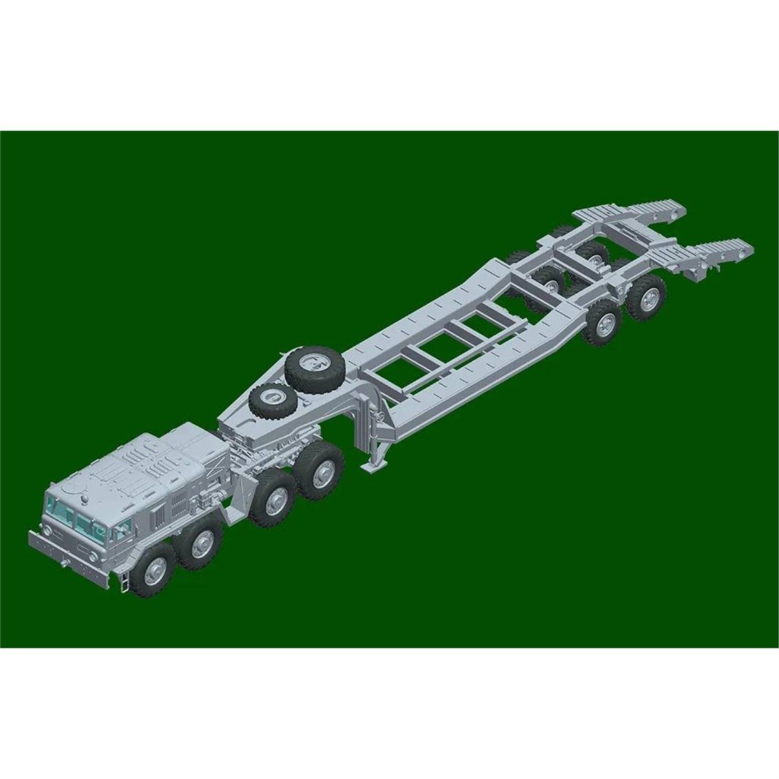 Trumpeter 07195 1/72 Ölçek, MAZ-537G Çekici (Geç Dönem) ve MAZ/ChMZAP-5247G Yarı Römork, Plastik Model Kiti
