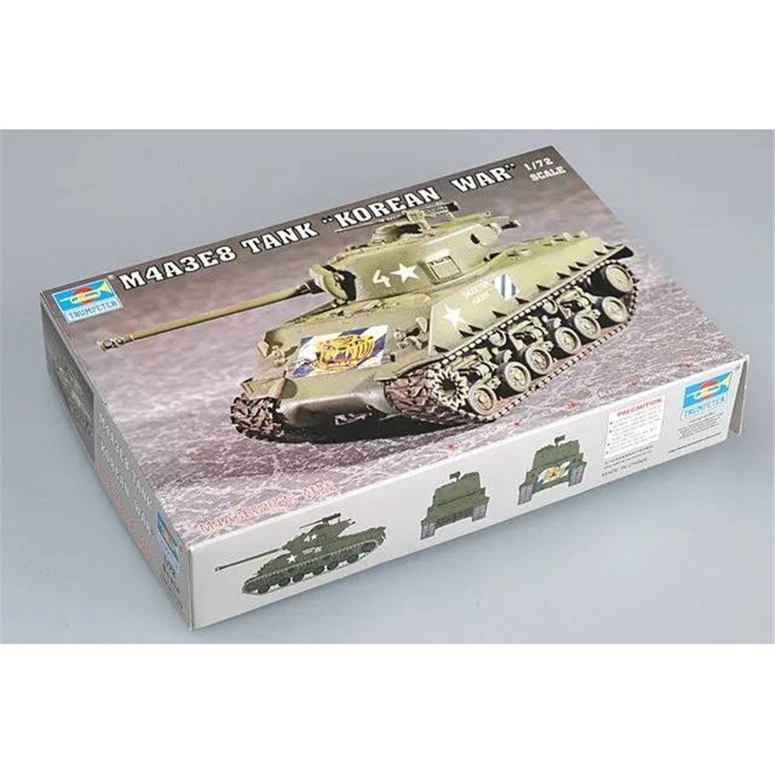 Trumpeter 07229 1/72 Ölçek, M4A3E8 Tankı (T80 Paletli), Plastik Model Kiti