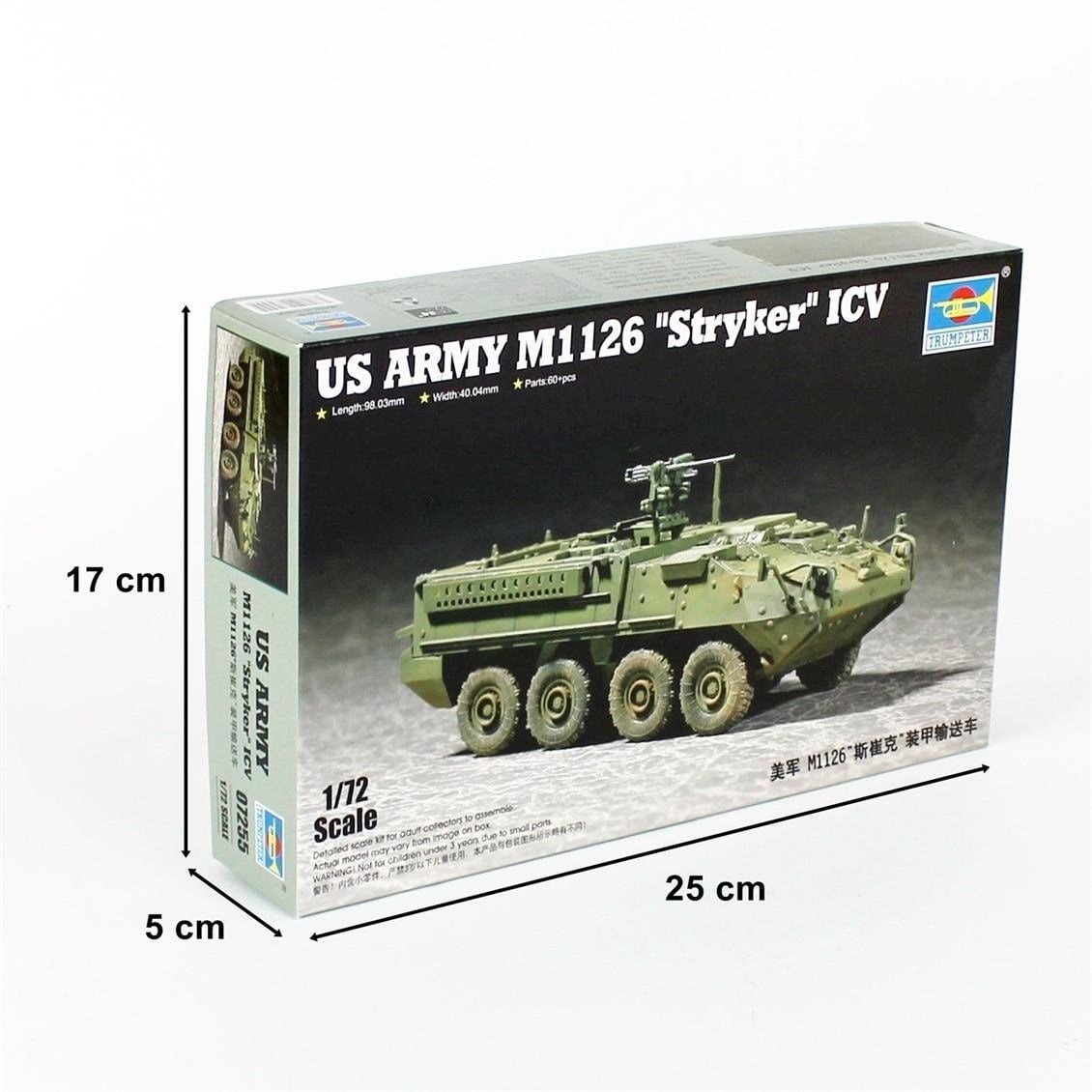 Trumpeter 07255 1/72 Ölçek, Stryker Hafif Zırhlı Araç (ICV) Plastik Model Kiti