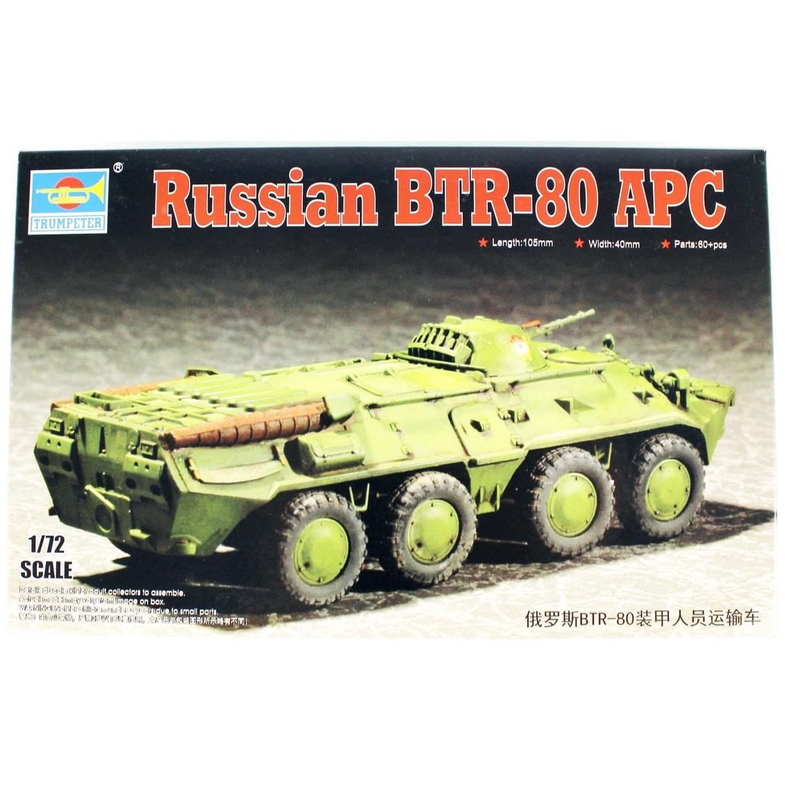 Trumpeter 07267 1/72 Ölçek, Rus BTR-80  APC Zırhlı Personel Taşıyıcı, Plastik Model Kiti