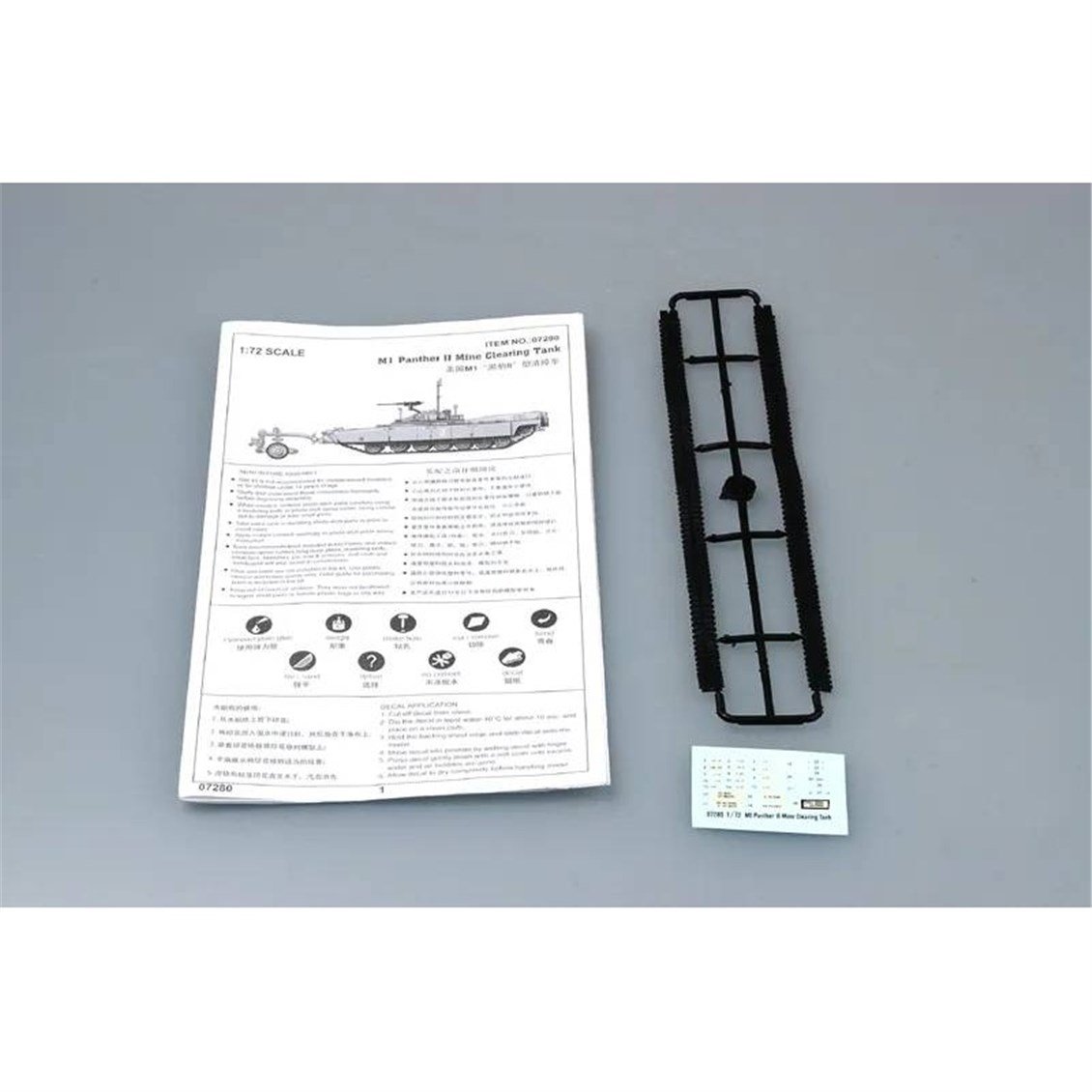 Trumpeter 07280 1/72 Ölçek, M1 Panther II Mayın Temizleme Aparatlı Tank, Plastik Model Kiti, Plastik Model Kiti