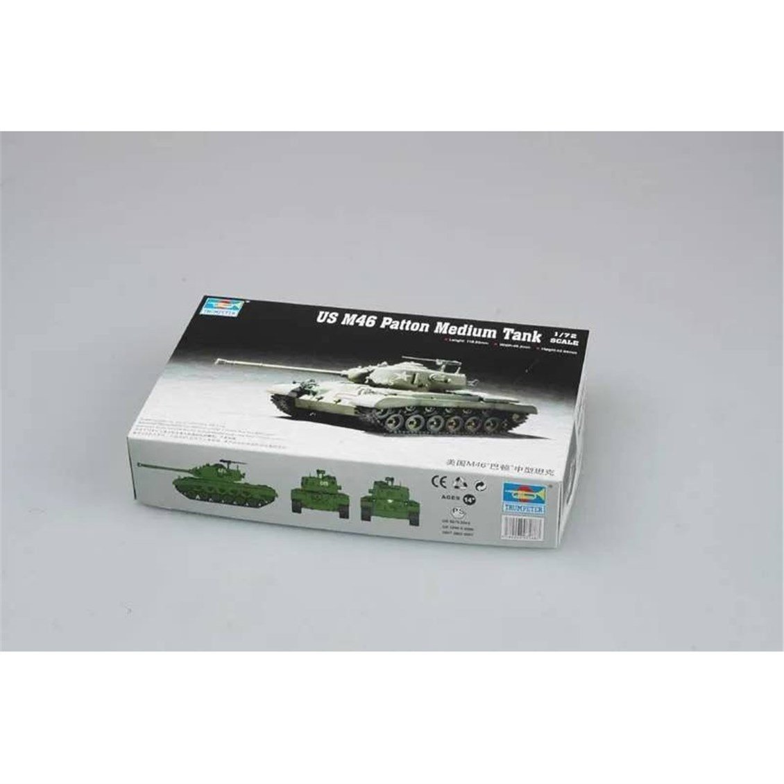 Trumpeter 07288 1/72 Ölçek, M46 Patton Orta Sınıf Tank, Plastik Model Kiti