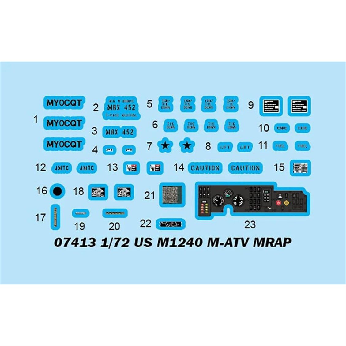 Trumpeter 07413 1/72 Ölçek, US M1240 M-ATV MRAP, Hafif Zırhlı Askeri Araç Plastik Model Kiti