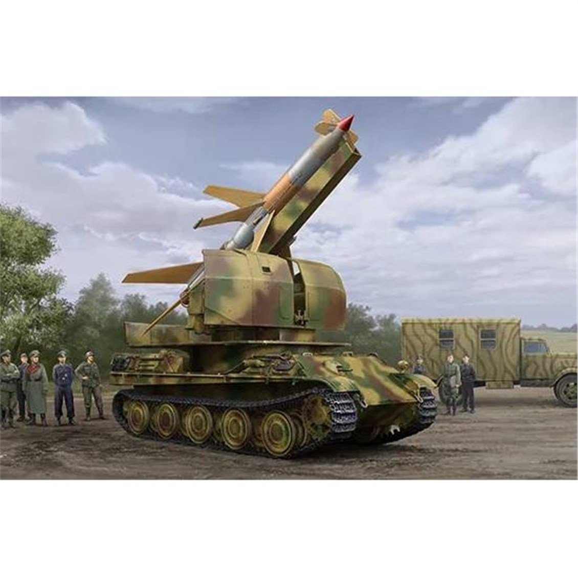 Trumpeter 09532 1/35 Ölçek, Flakpanther w/8,8cm Flakrakete Rheintochter 1, Prototip Uçaksavar Füze Sistemi Plastik Model Kiti