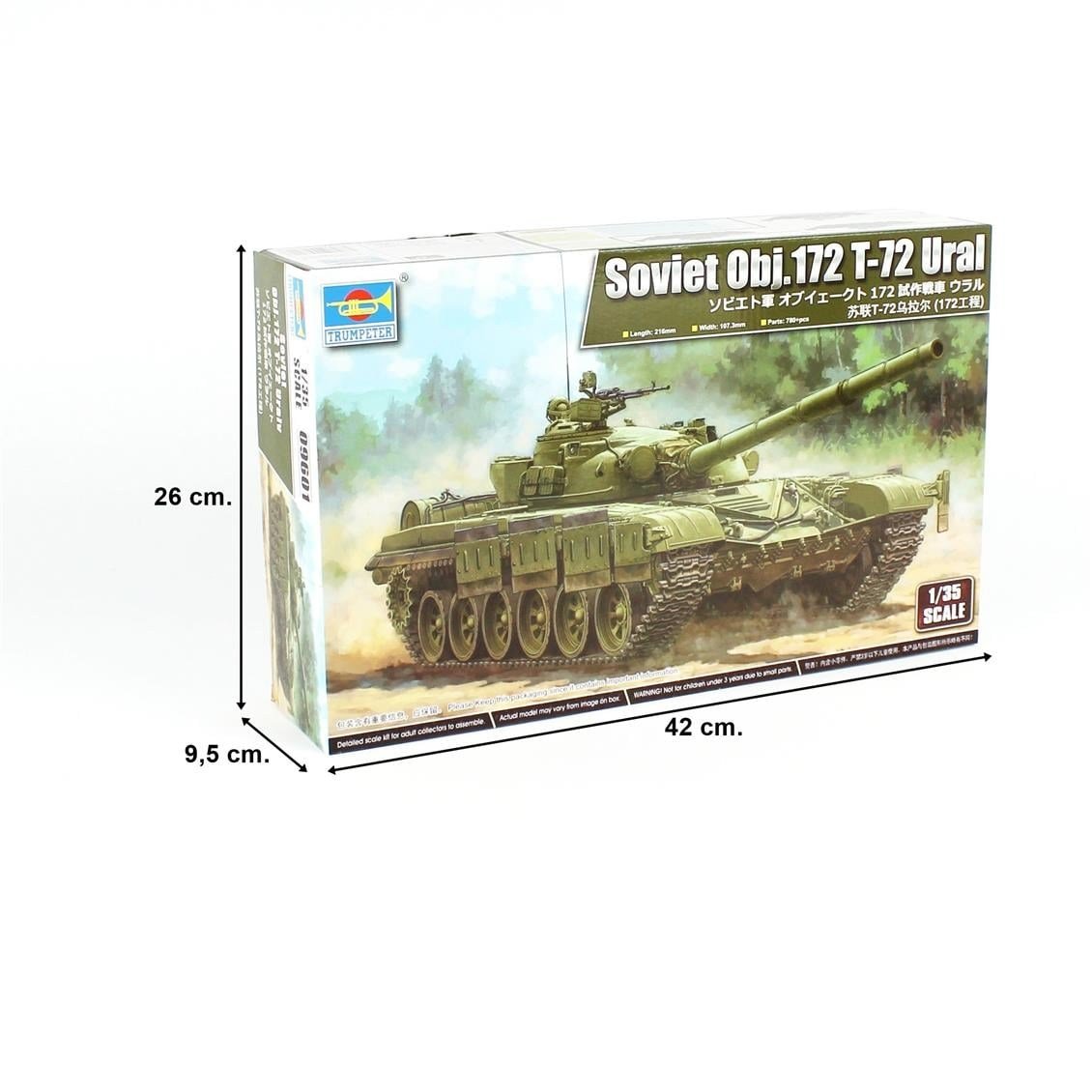 Trumpeter 09601 1/35 Ölçek, Sovyet Obj.172 T-72 Ural, Ana Muharebe Tankı, Plastik Model Kiti