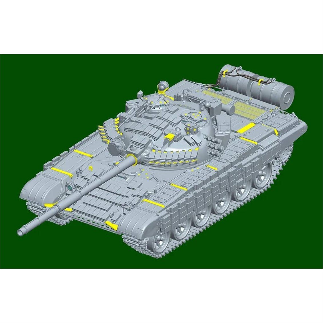 Trumpeter 09602 1/35 Ölçek, Sovyet T-72 Ural Tankı ve Kontakt-1 Reaktif Zırhı (ERA), Plastik Model Kiti