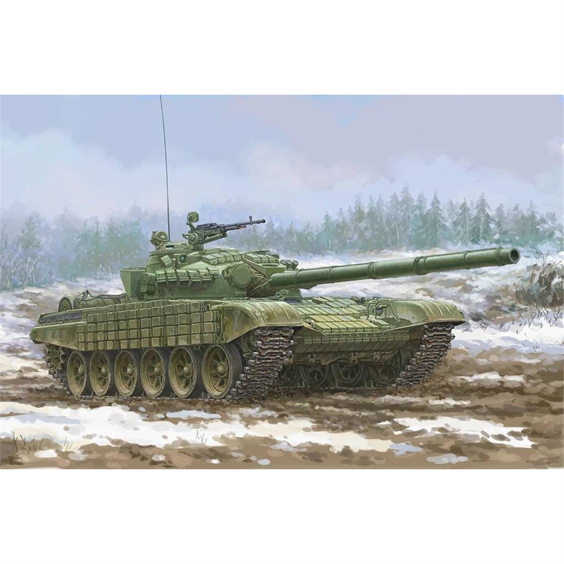 Trumpeter 09602 1/35 Ölçek, Sovyet T-72 Ural Tankı ve Kontakt-1 Reaktif Zırhı (ERA), Plastik Model Kiti