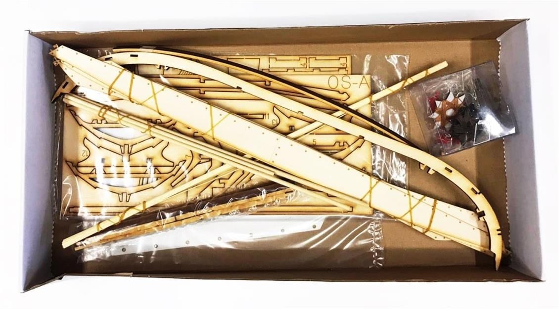 Türk Model 1/15 6010300 Oselvar Færing Norveç Sandalı, 41 cm. Ahşap Model Kiti