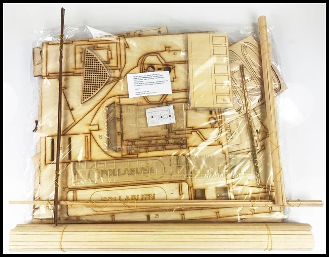 Türk Model 1/25 6010200 M/S Follabuen İskandinav Balıkçı Teknesi, R/C Dönüşebilir, 75 cm. Ahşap Model Kiti