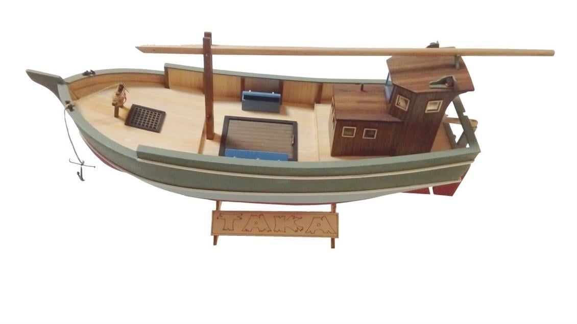 Türk Model 1/35 121 Taka Karadeniz Balıkçı Teknesi, 38 cm. Ahşap Model Kiti