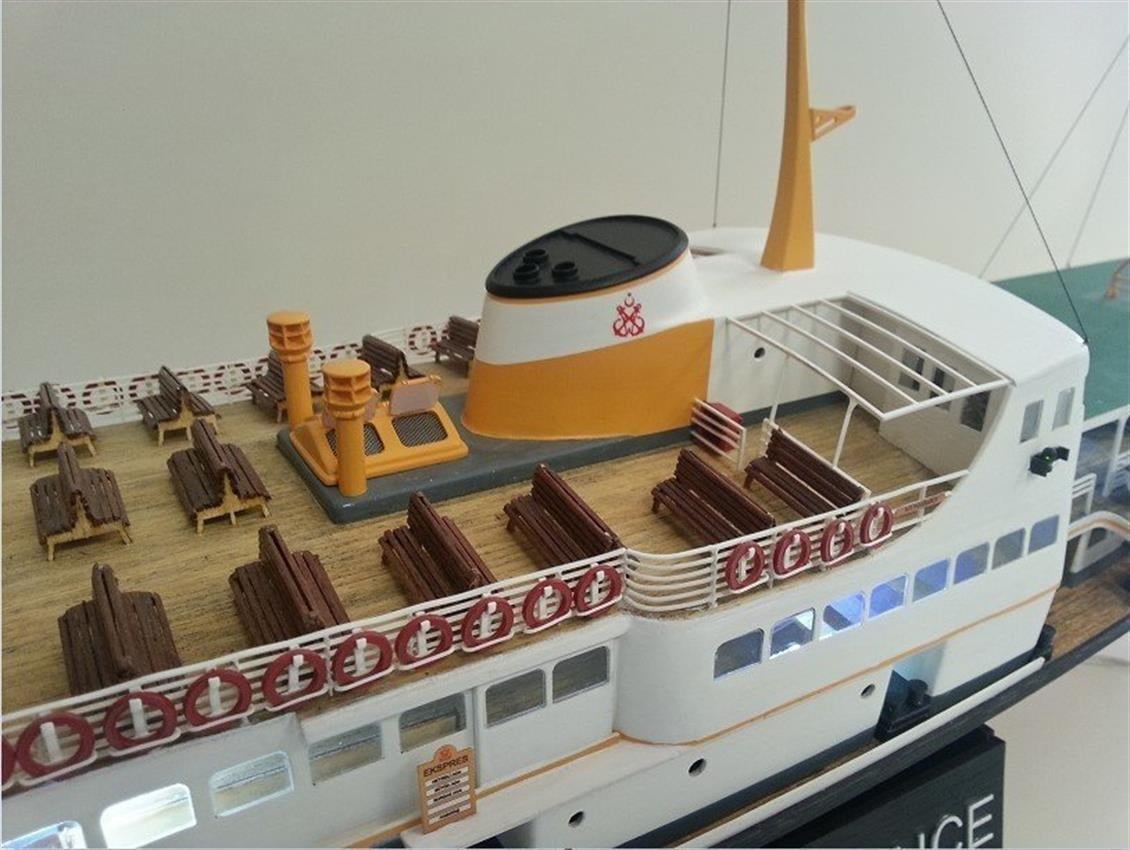 Türk Model 1/87 141 Paşabahçe Yolcu Vapuru, 86 cm. Ahşap Model Kiti