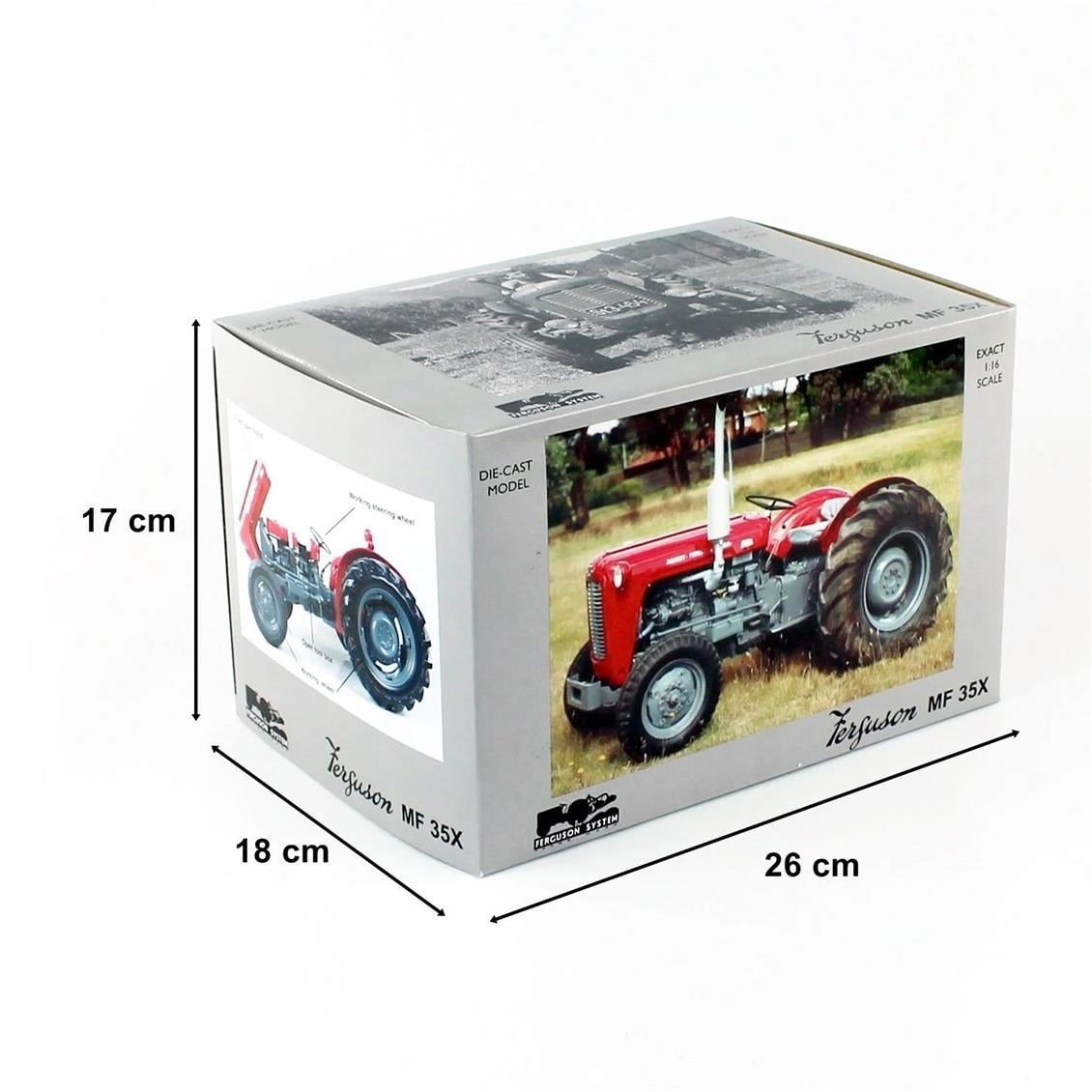 Universal Hobbies UH2692 1/16 Ölçek, Massey Ferguson 35 Traktör, Sergilemeye Hazır Metal Tarımsal Makina Modeli