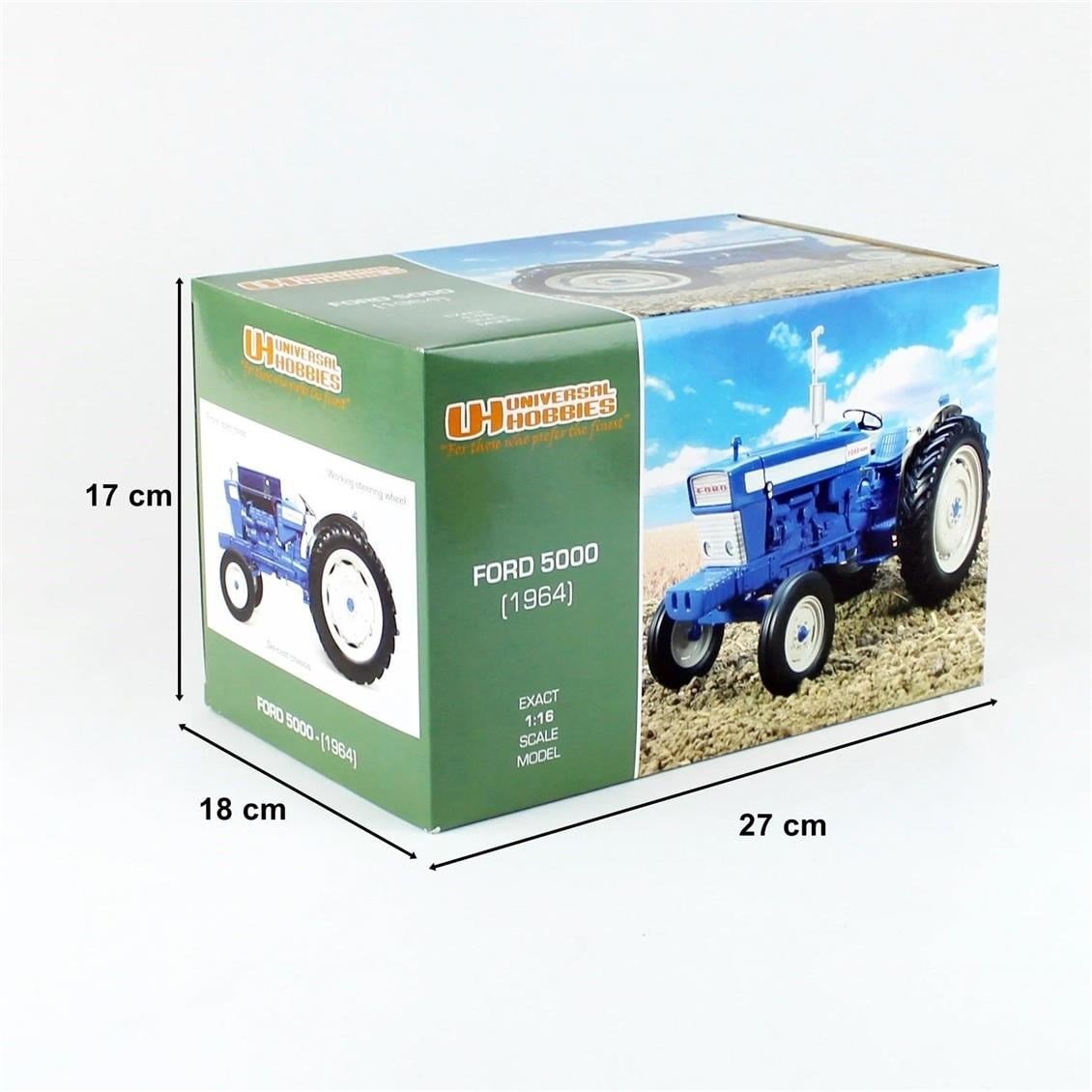Universal Hobbies UH2705 1/16 Ölçek, Ford 5000 (1964) Traktör, Sergilemeye Hazır Metal Tarımsal Makina Modeli