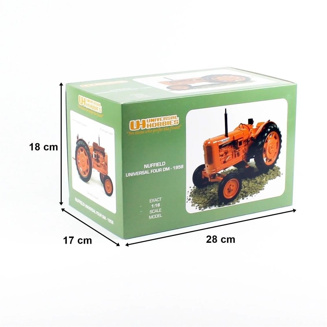 Universal Hobbies UH2715 1/16 Ölçek, Nuffield Universal Four DM Traktör (1958), Sergilemeye Hazır Metal Tarımsal Makina Modeli