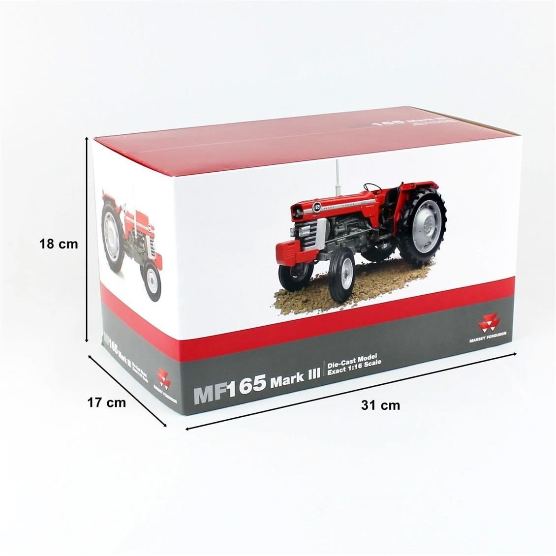 Universal Hobbies UH4052 1/16 Ölçek, Massey Ferguson 165 Mark III (Avrupa Tipi) Traktör, Sergilemeye Hazır Metal Tarımsal Makin