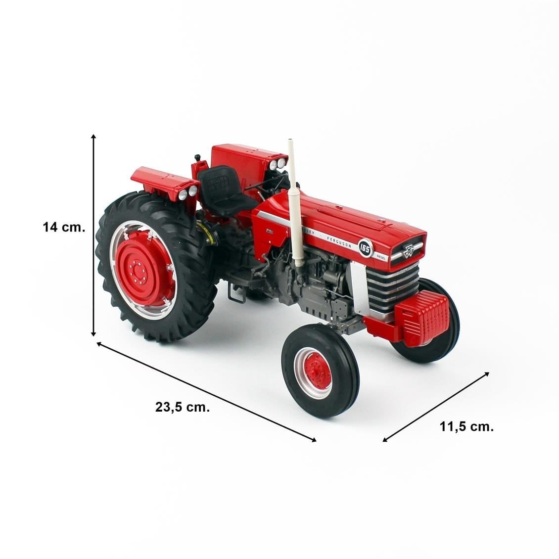 Universal Hobbies UH4053 1/16 Ölçek, Massey Ferguson 165 (Amerikan Tipi) Traktör, Sergilemeye Hazır Metal Tarımsal Makina Model