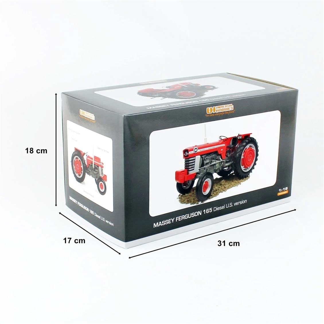 Universal Hobbies UH4053 1/16 Ölçek, Massey Ferguson 165 (Amerikan Tipi) Traktör, Sergilemeye Hazır Metal Tarımsal Makina Model