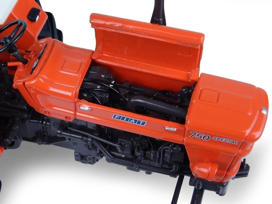 Universal Hobbies UH5255 1/32 Ölçek, Fiat 750  2WD, Sürücü Kabinli Traktör, Sergilemeye Hazır Metal Tarımsal Makina Modeli