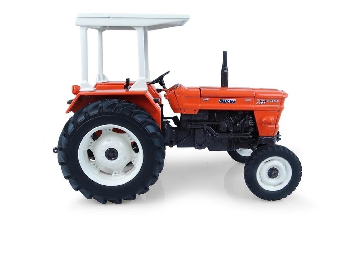 Universal Hobbies UH5255 1/32 Ölçek, Fiat 750  2WD, Sürücü Kabinli Traktör, Sergilemeye Hazır Metal Tarımsal Makina Modeli