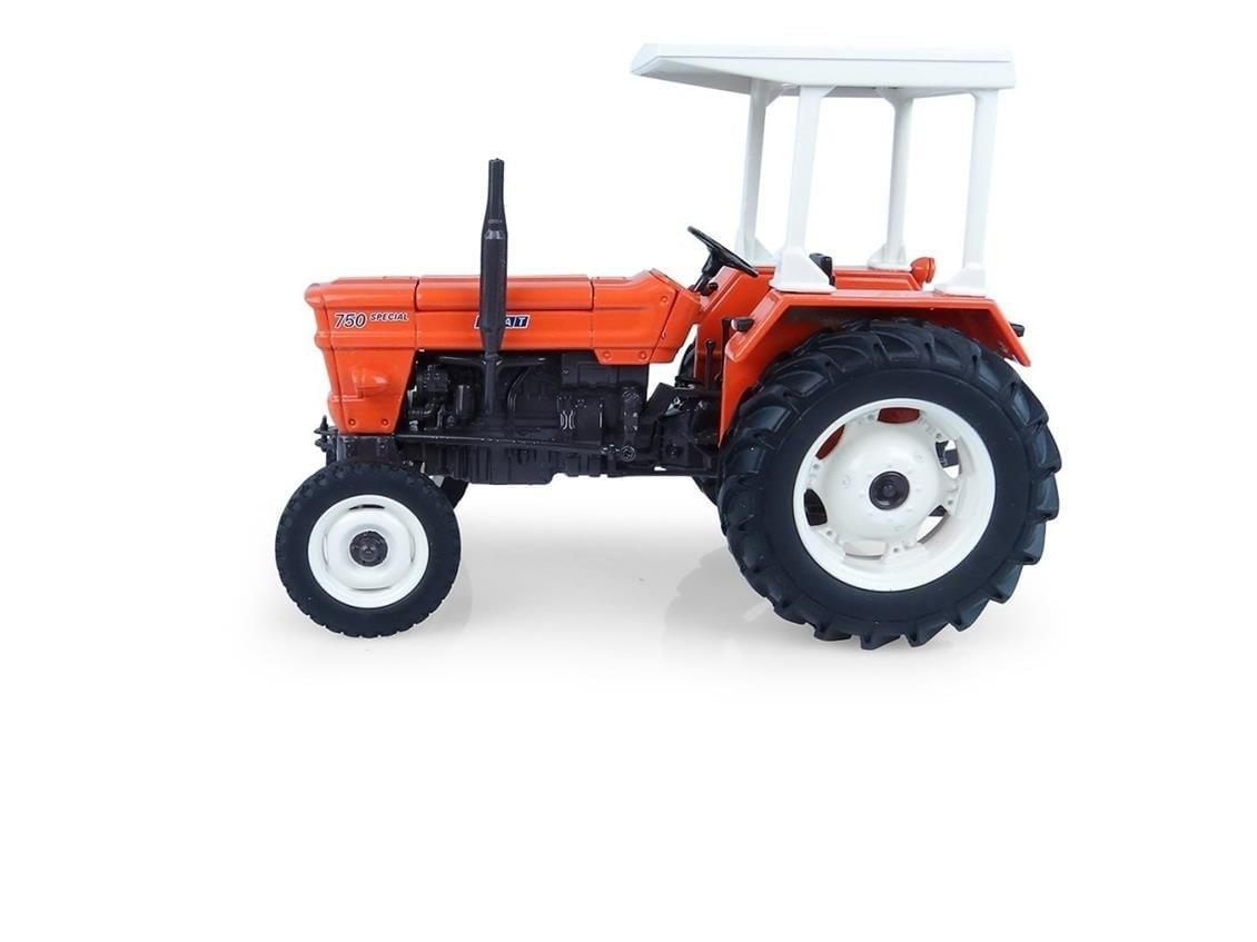Universal Hobbies UH5255 1/32 Ölçek, Fiat 750  2WD, Sürücü Kabinli Traktör, Sergilemeye Hazır Metal Tarımsal Makina Modeli