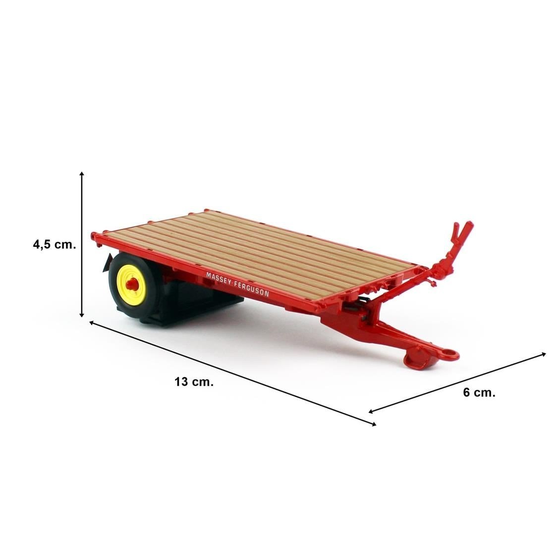 Universal Hobbies UH5329 1/32 Ölçek, Massey Ferguson 3T Römork, Sergilemeye Hazır Metal Tarımsal Makina Modeli