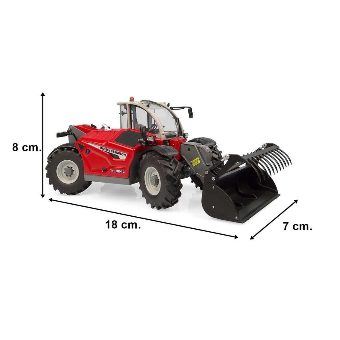 Universal Hobbies UH6342 1/32 Ölçek, Massey Ferguson Teleskobik Kepçe, Sergilemeye Hazır Metal Tarımsal Makina Modeli