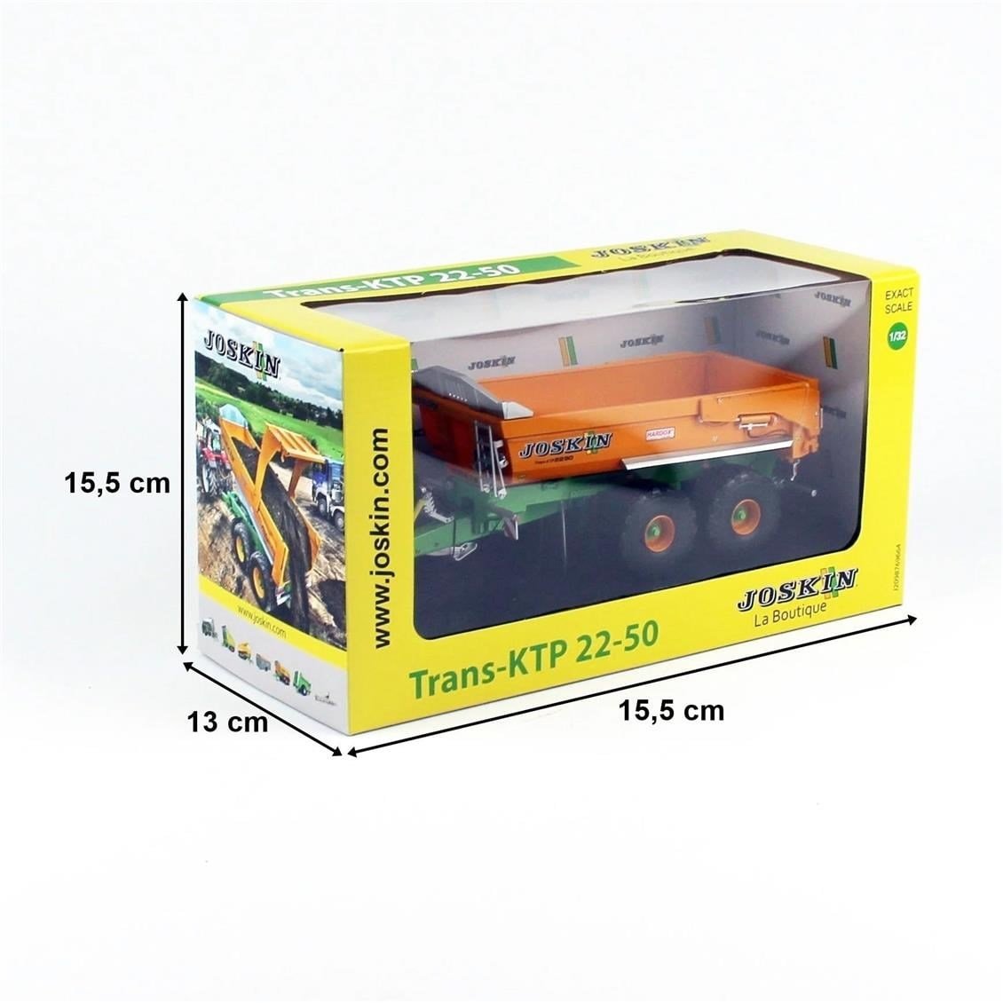 Universal Hobbies UH6355 1/32 Ölçek, Joskin Trans-KTP 22/50 Damperli Treyler , Sergilemeye Hazır Metal Tarımsal Makina Modeli