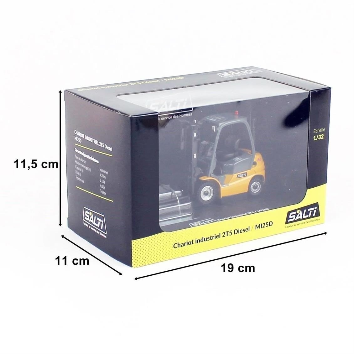 Universal Hobbies UH6437 1/32 Ölçek, Manitou MI25D (Salti-Chariot Industriel 2T5 Diesel) Forklift, Sergilemeye Hazır Metal İş M