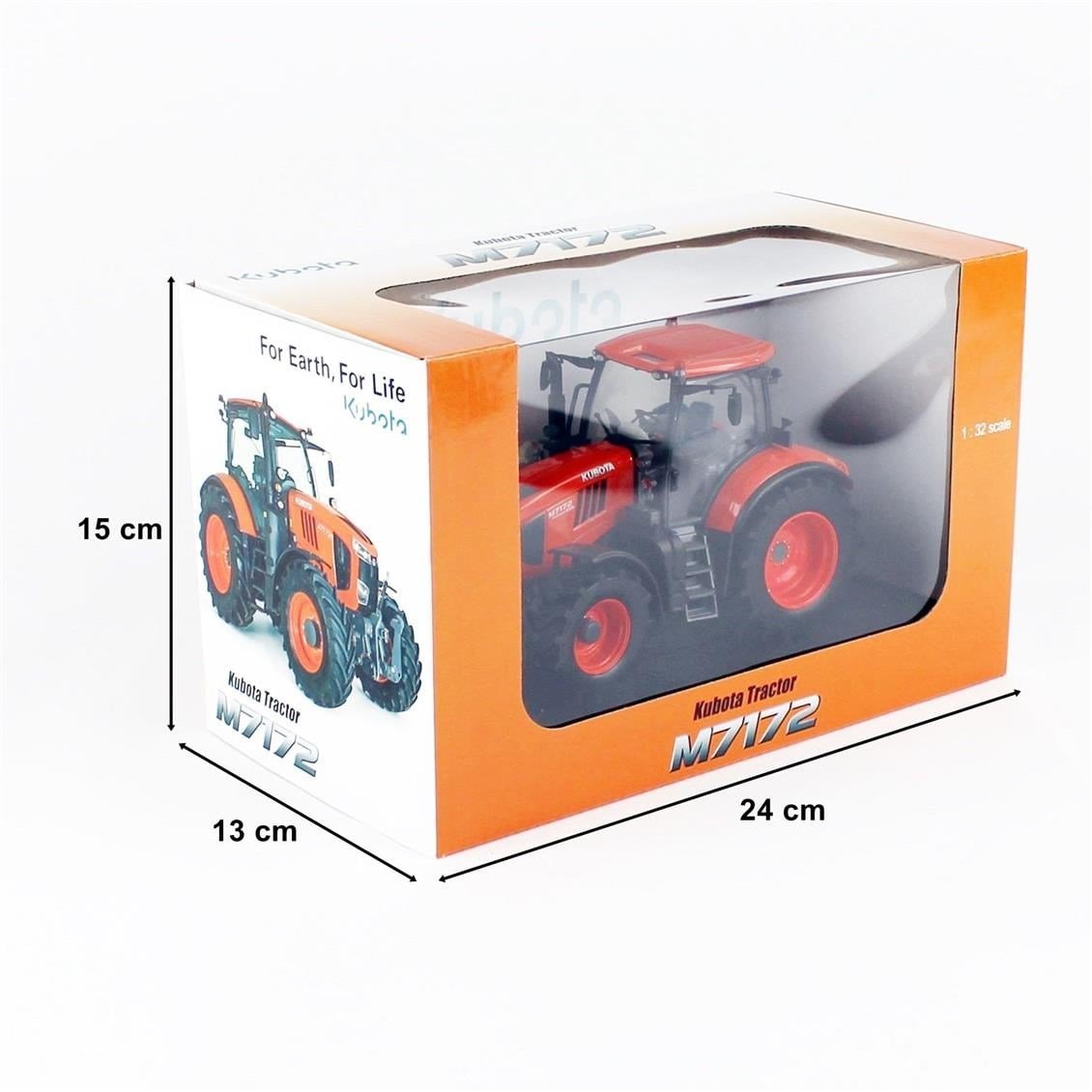 Universal Hobbies UH6439 1/32 Ölçek, Kubota M7172 Traktör, Sergilemeye Hazır Metal Tarımsal Makina Modeli