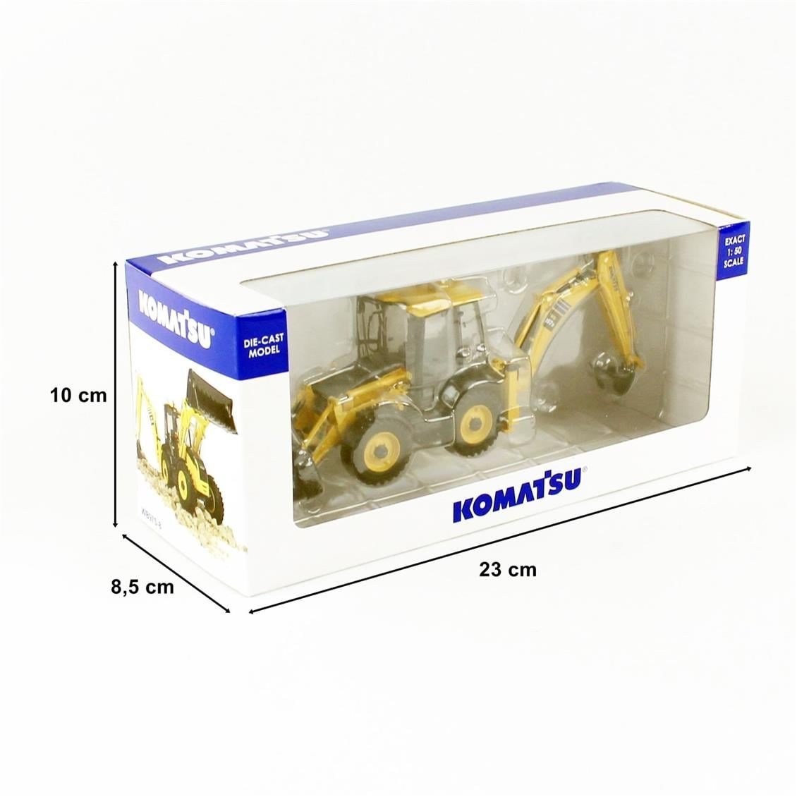 Universal Hobbies UH8139 1/50 Ölçek, Komatsu WB97S-8 4WD Backoe Loder, Sergilemeye Hazır Metal İş Makinası Modeli