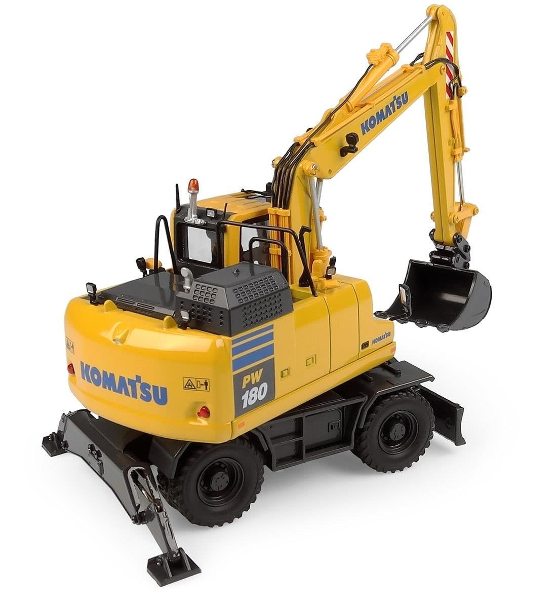 Universal Hobbies UH8162 1/50 Ölçek, Komatsu PW148-11 Lastik Tekerli Kovalı Ekskavatör, Sergilemeye Hazır Tarımsal Makine Model