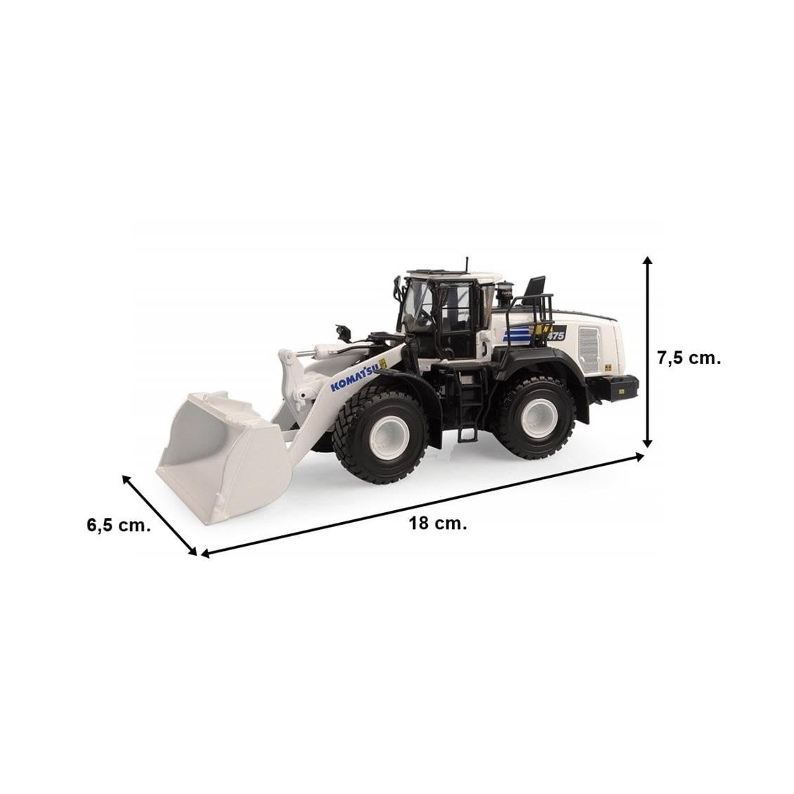 Universal Hobbies UH8182 1/50 Ölçek, Komatsu WA475-10 Loder (Beyaz Versiyon), Sergilemeye Hazır Tarımsal Makine Modeli