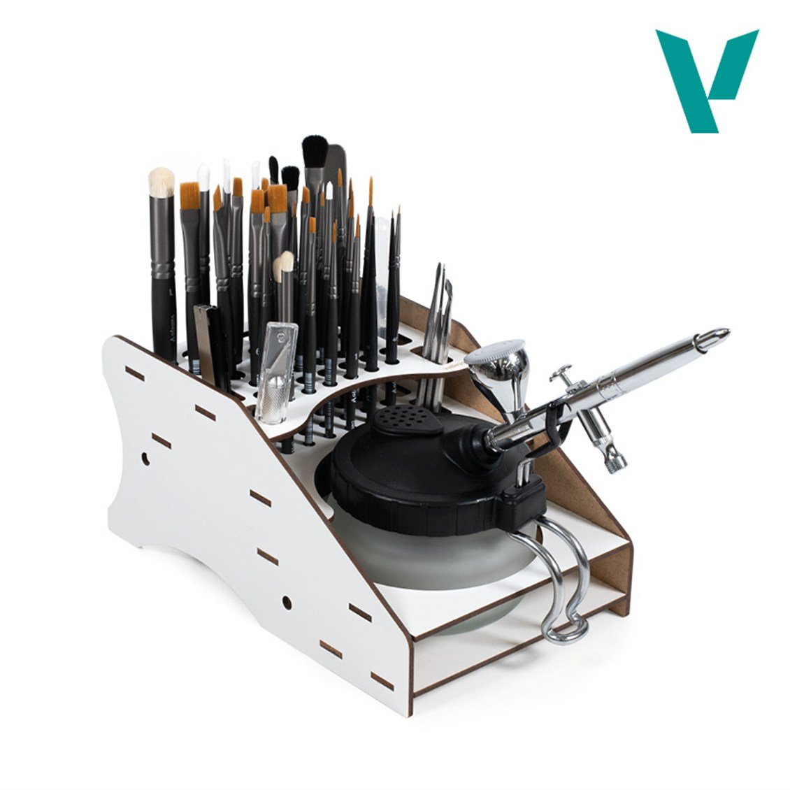 Vallejo 26016 Masa Tipi Airbrush Temizleme Aparatı Standı, 14x22,5x11 cm.