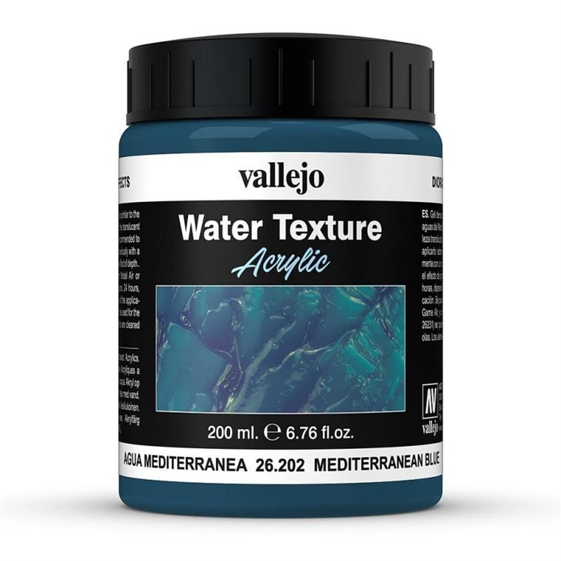 Vallejo 26202 200 ml. Mediterranean Blue, Akdeniz Mavisi Su Dokusu