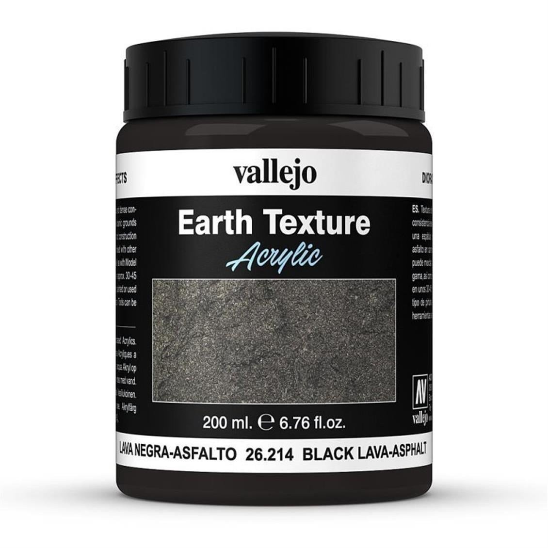 Vallejo 26214 200 ml. Black Lava, Yanardağ Lav Dokusu