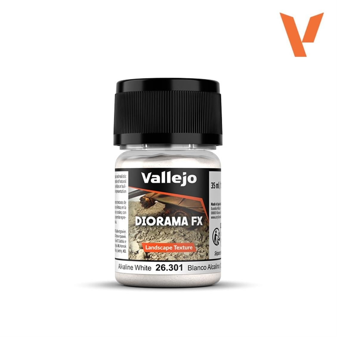 Vallejo 26301 60 gr. Alkaline White, 0.5 - 1.0 mm. Taneli Yüzey Dokusu
