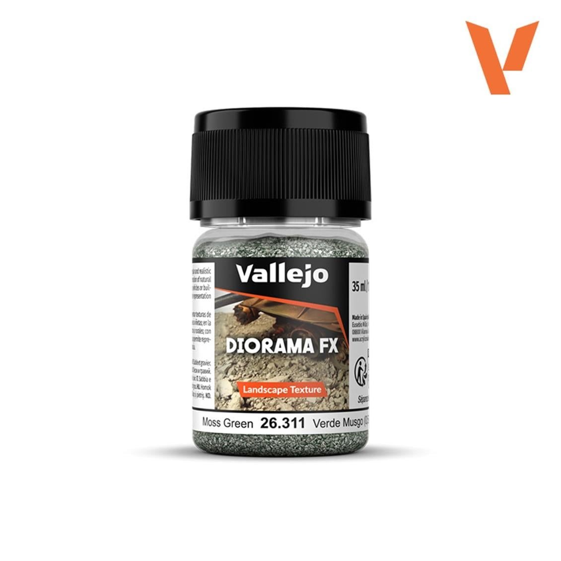 Vallejo 26311 60 gr. Moss Green, 0.5 - 2.0 mm. Orta Taneli Yüzey Dokusu