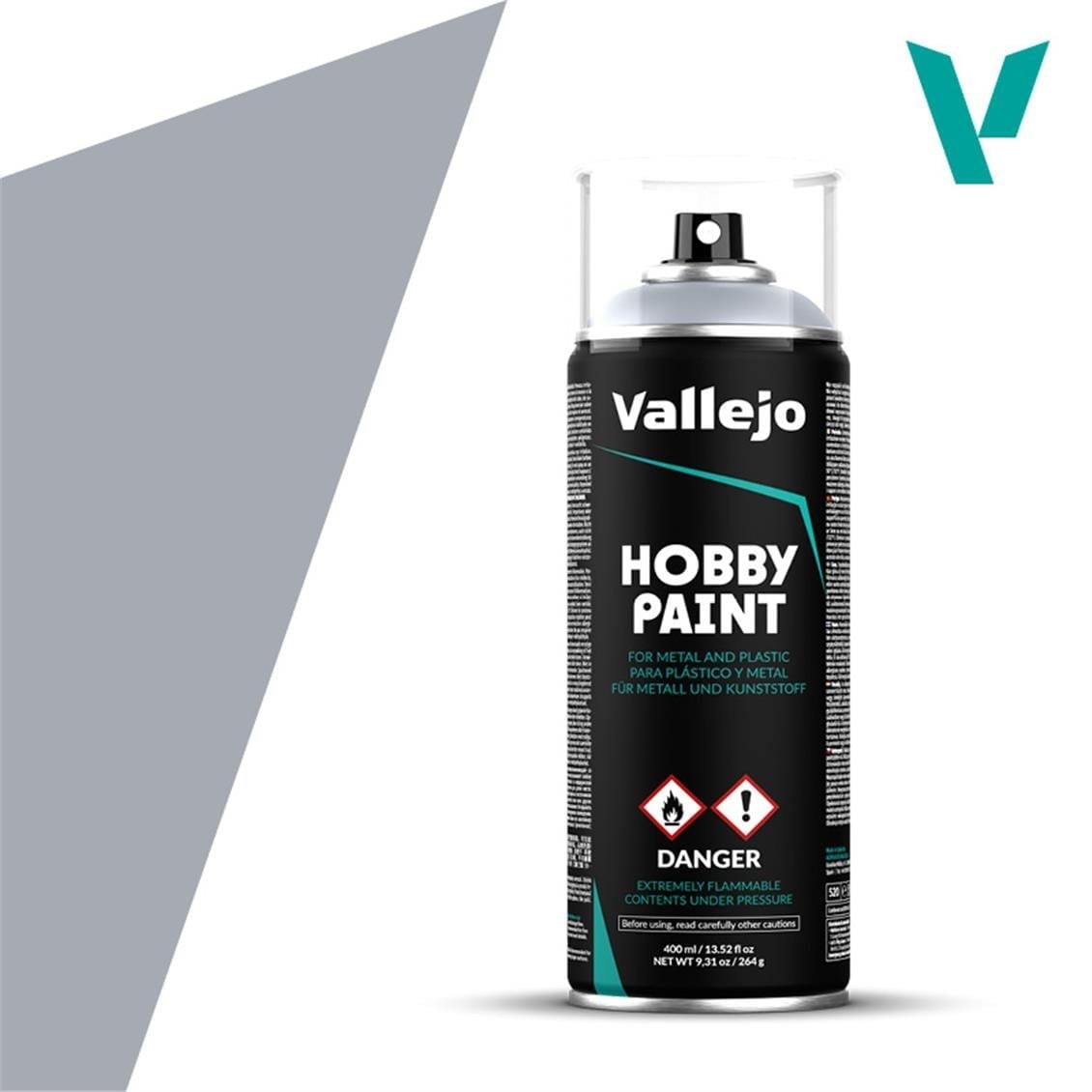 Vallejo 28021 400 ml. Silver, Sprey Model Boyası