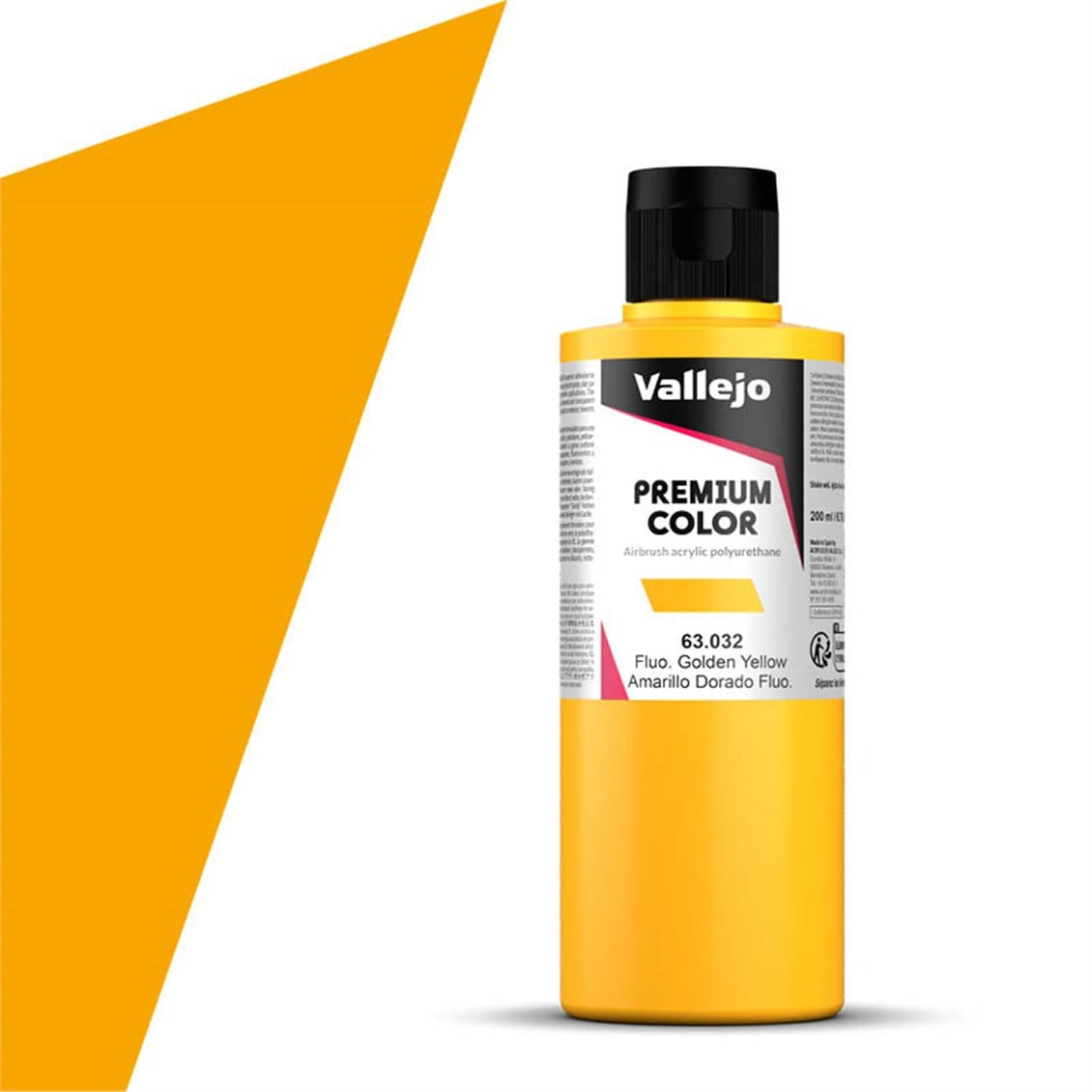 Vallejo 63032 200 ml. Gondel Yellow Fluo, Premium RC Color Serisi Model Boyası